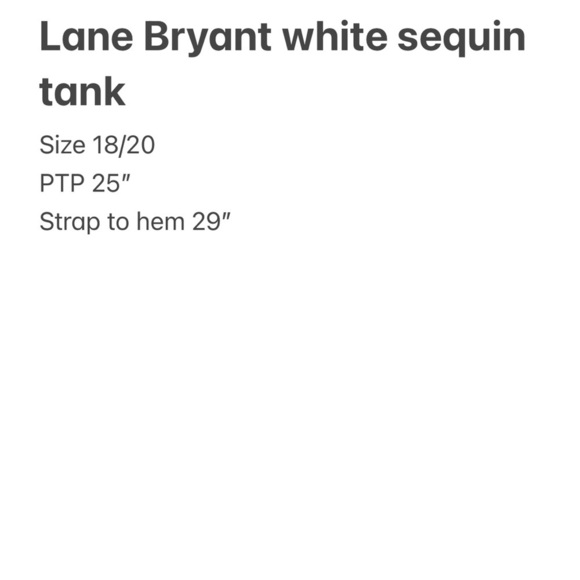 Lane Bryant cream and white Sequin Tank Topsize 18/20. - Picture 5 of 5